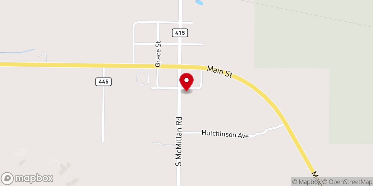 Map showing location of McMillan United Methodist Church