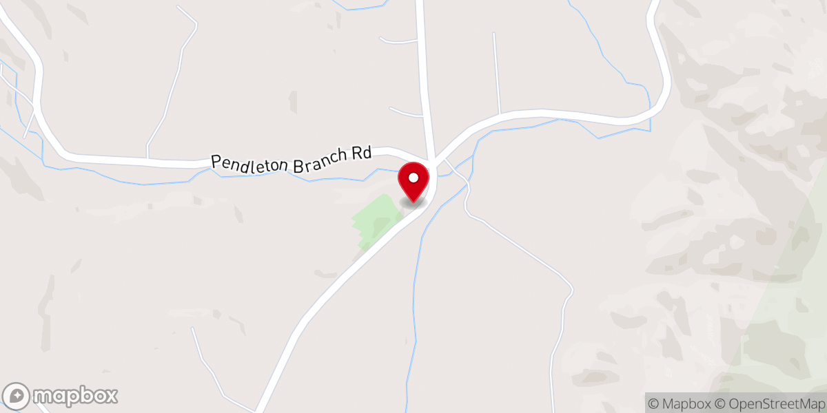 Map showing location of Upper Salt Lick Christian Church