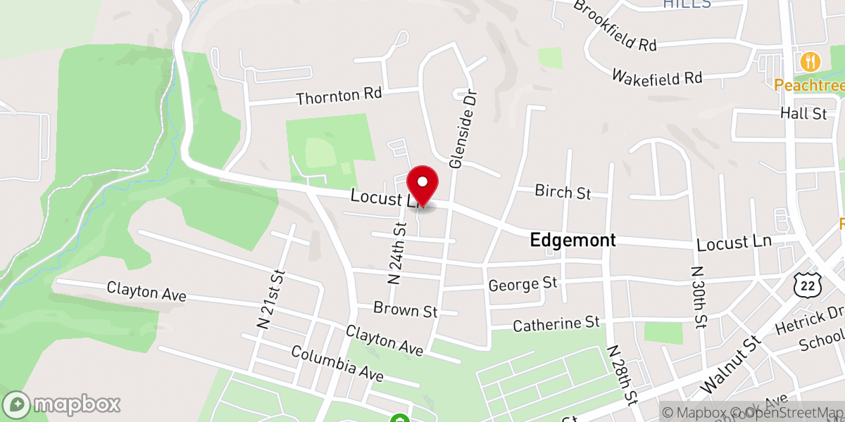 Map showing location of Locust Lane Chapel