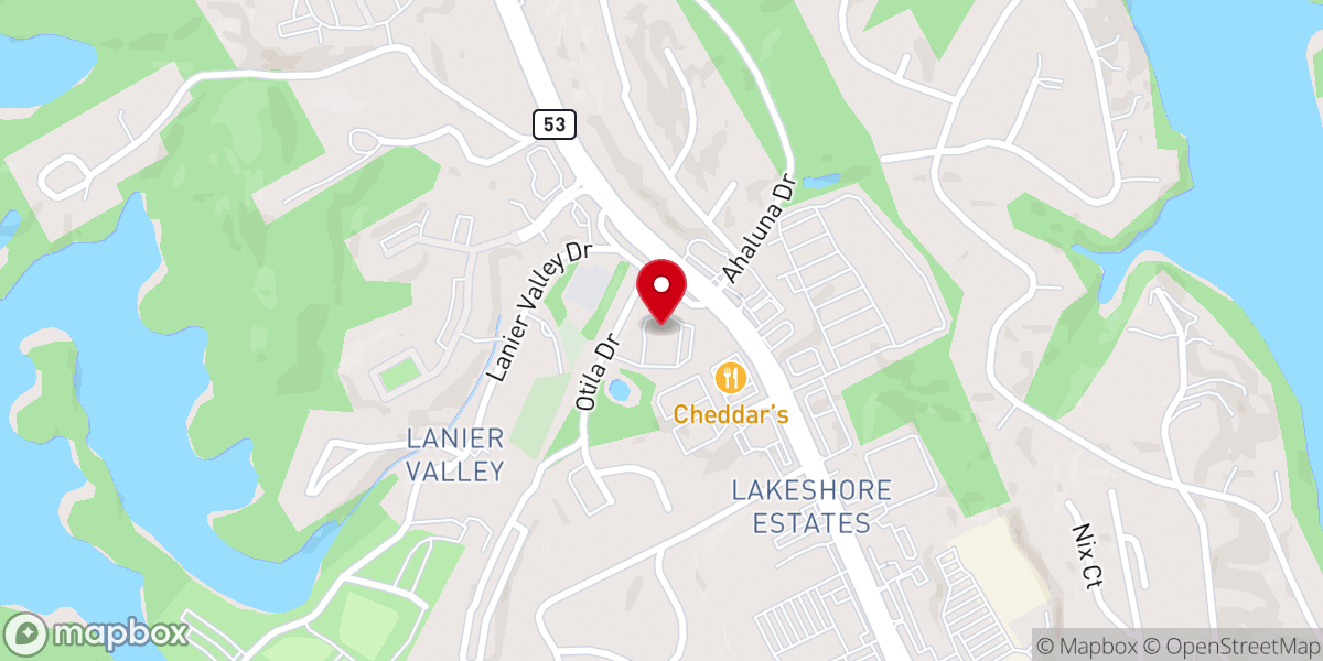 Map showing location of Gainesville First Church of the Nazarene