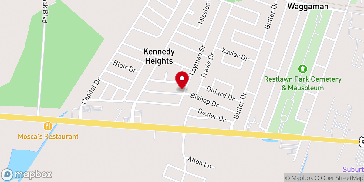 Map showing location of Word of Faith Baptist Church