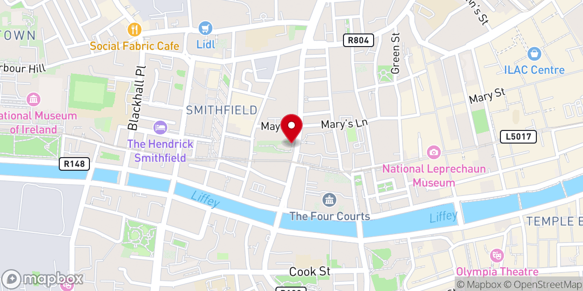 Map showing location of St Michan's Church of Ireland