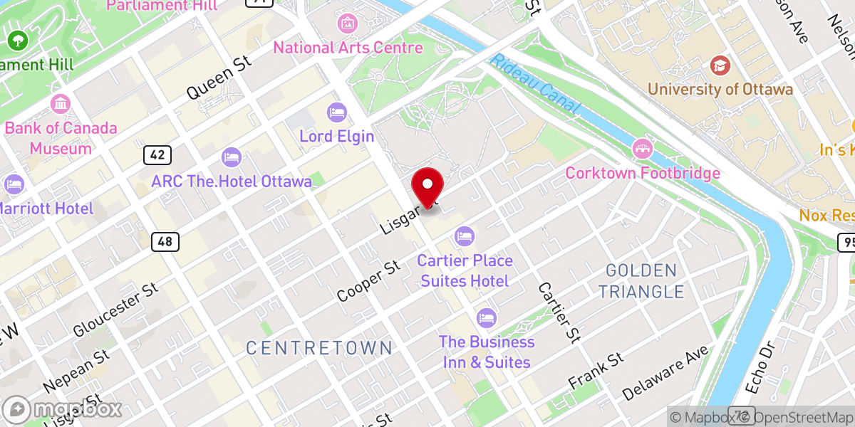 Map showing location of Knox Presbyterian Church