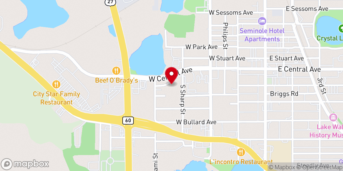 Map showing location of Canaan Land Worship Center