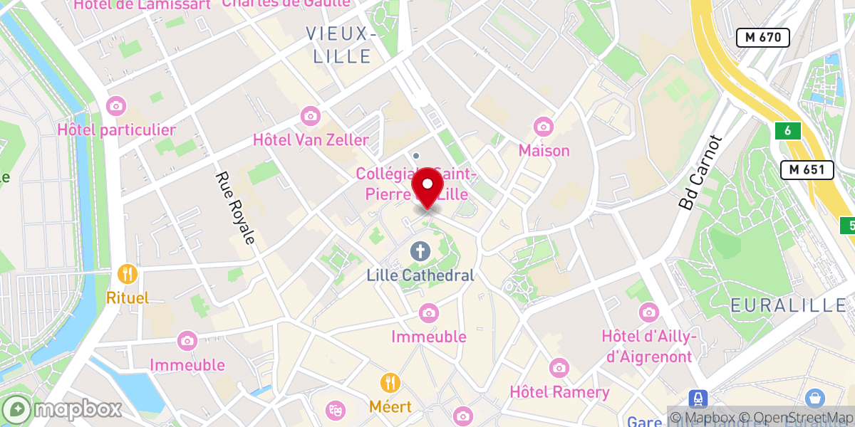 Map showing location of Mission Ouvrière du diocèse de Lille