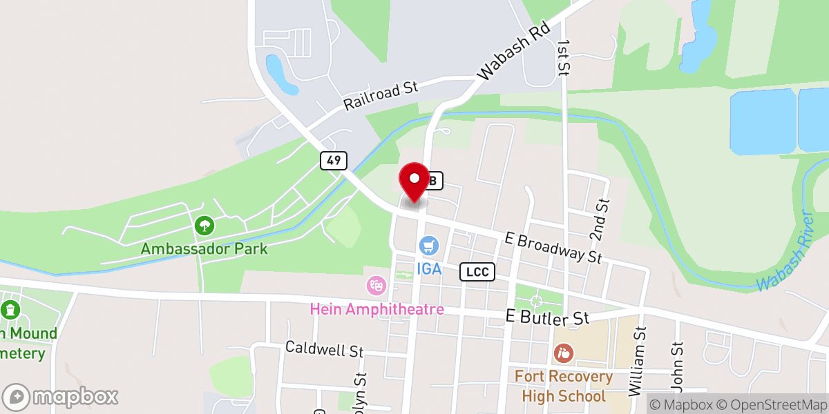 Map showing location of Trinity Lutheran Church