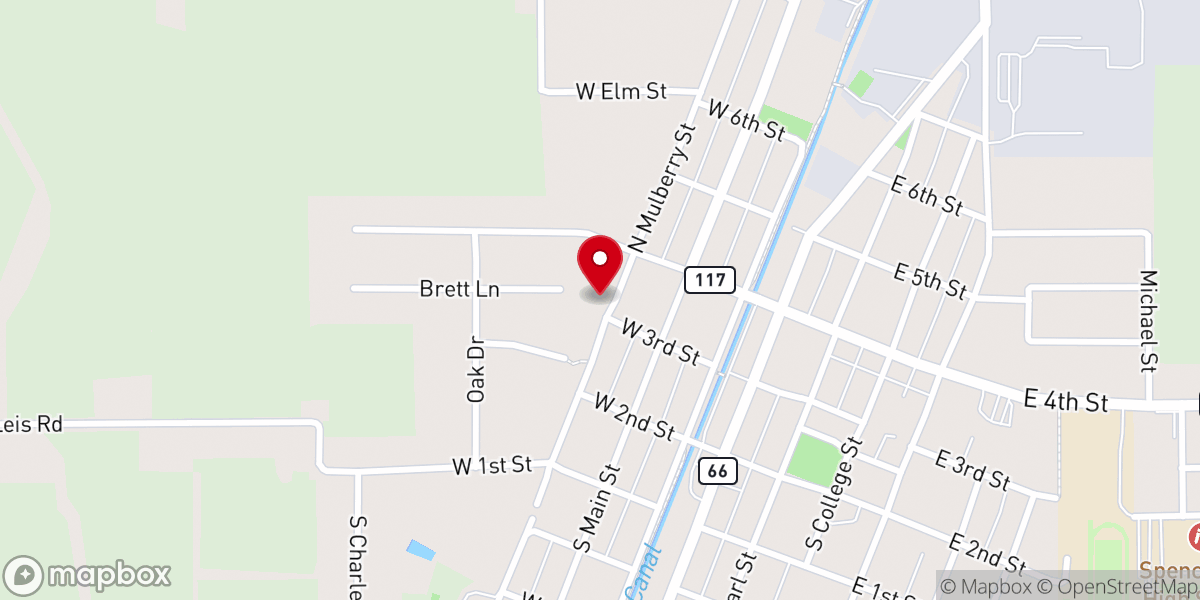 Map showing location of Friends Church Spencerville
