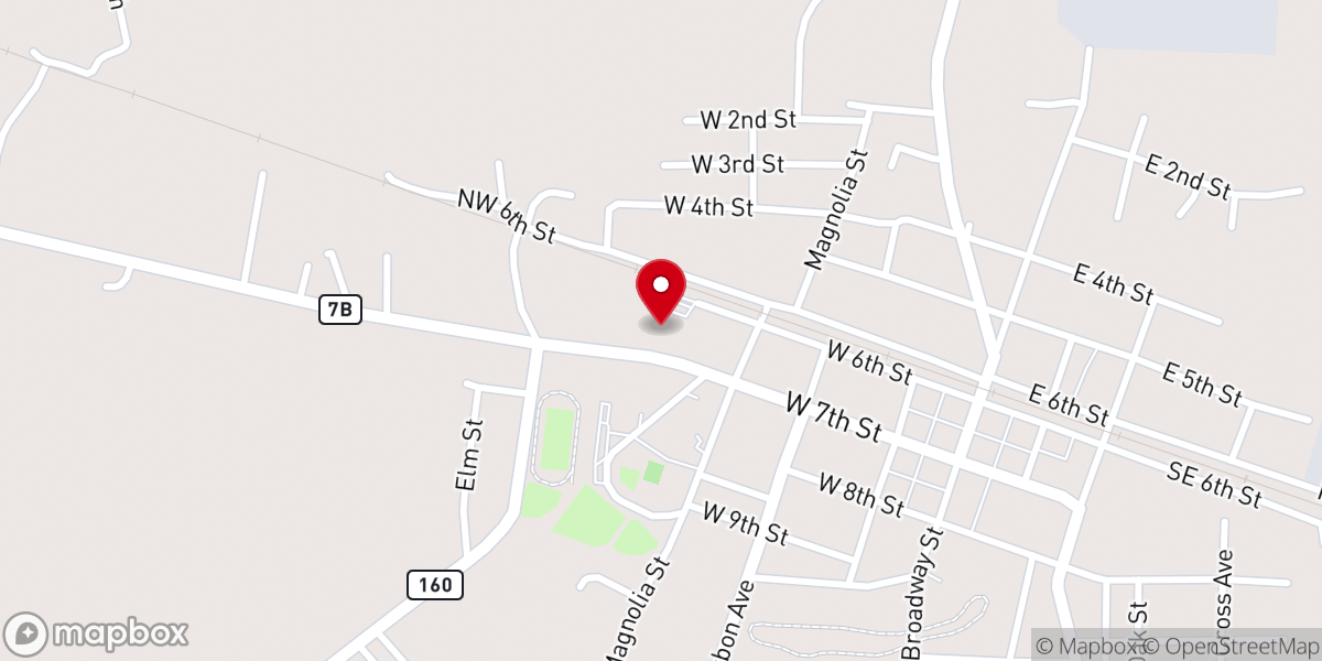 Map showing location of Smackover First United Methodist Church