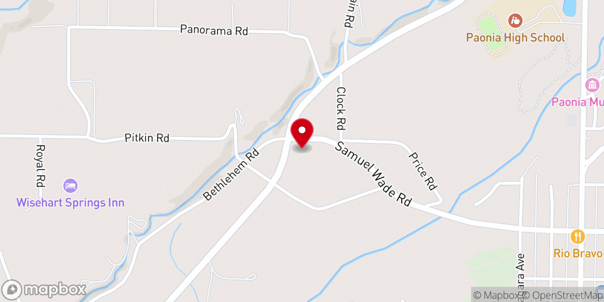 Map showing location of West Elk Family Church