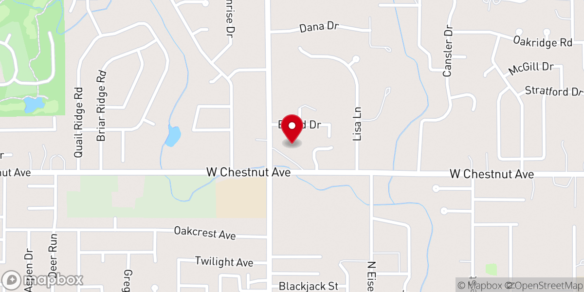 Map showing location of First Assembly of God Church