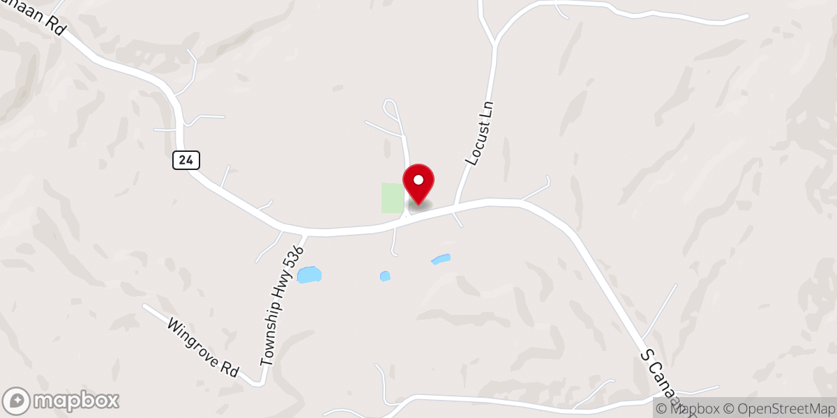 Map showing location of South Canaan Baptist Church