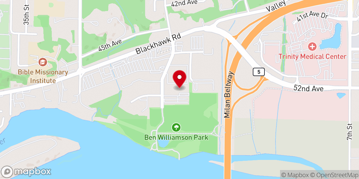 Map showing location of Heritage Church - Rock Island