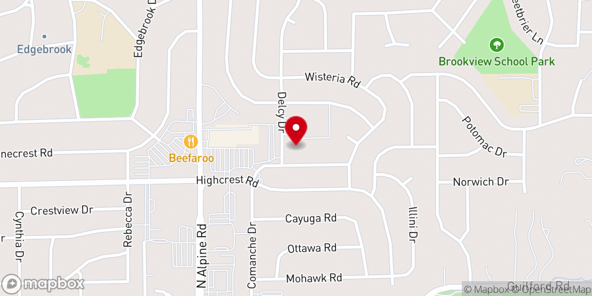 Map showing location of Gloria Dei Lutheran Church