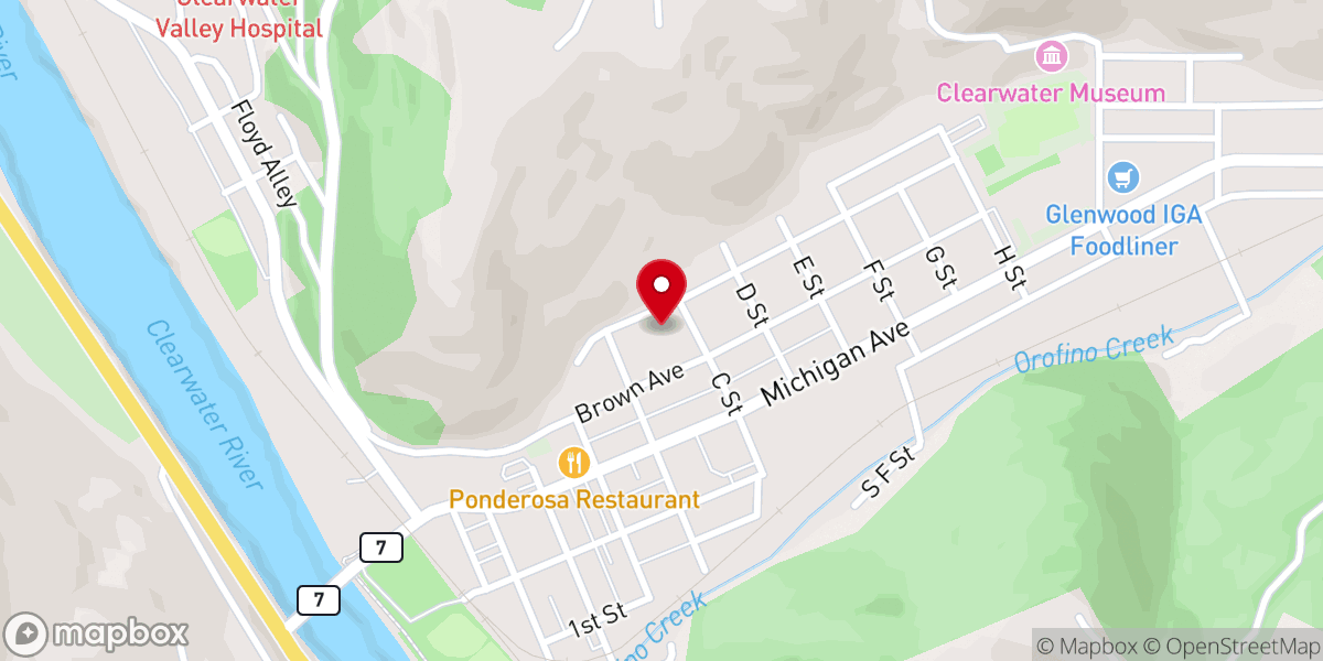 Map showing location of Saint Theresa's Catholic Church