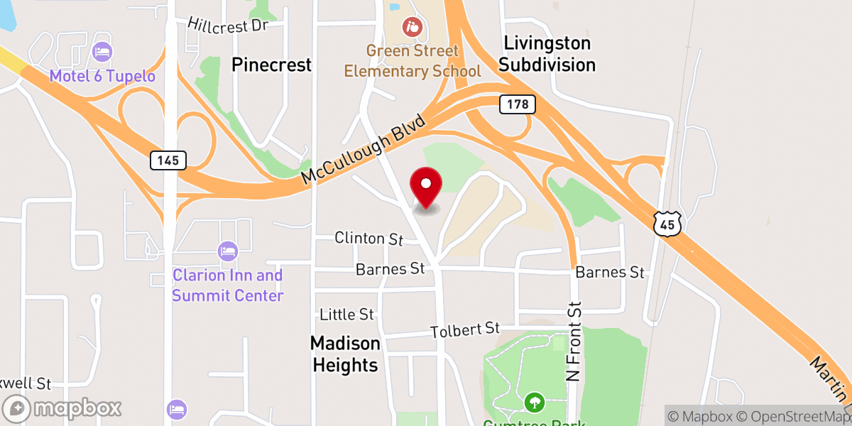 Map showing location of Church of Christ