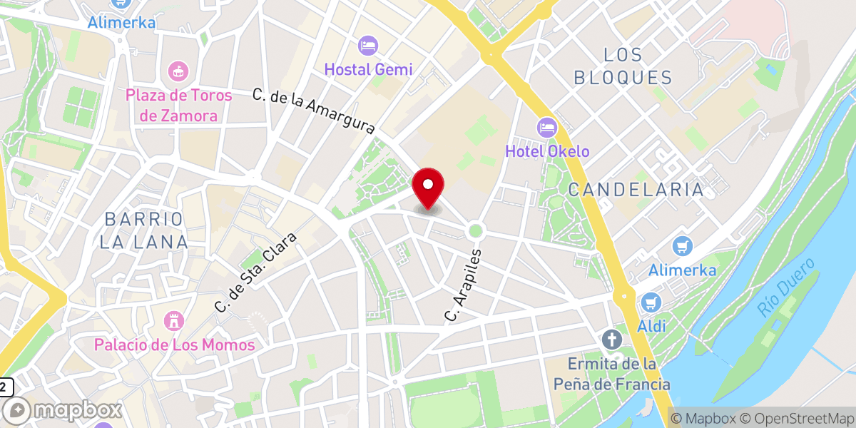 Map showing location of Iglesia Evangélica
