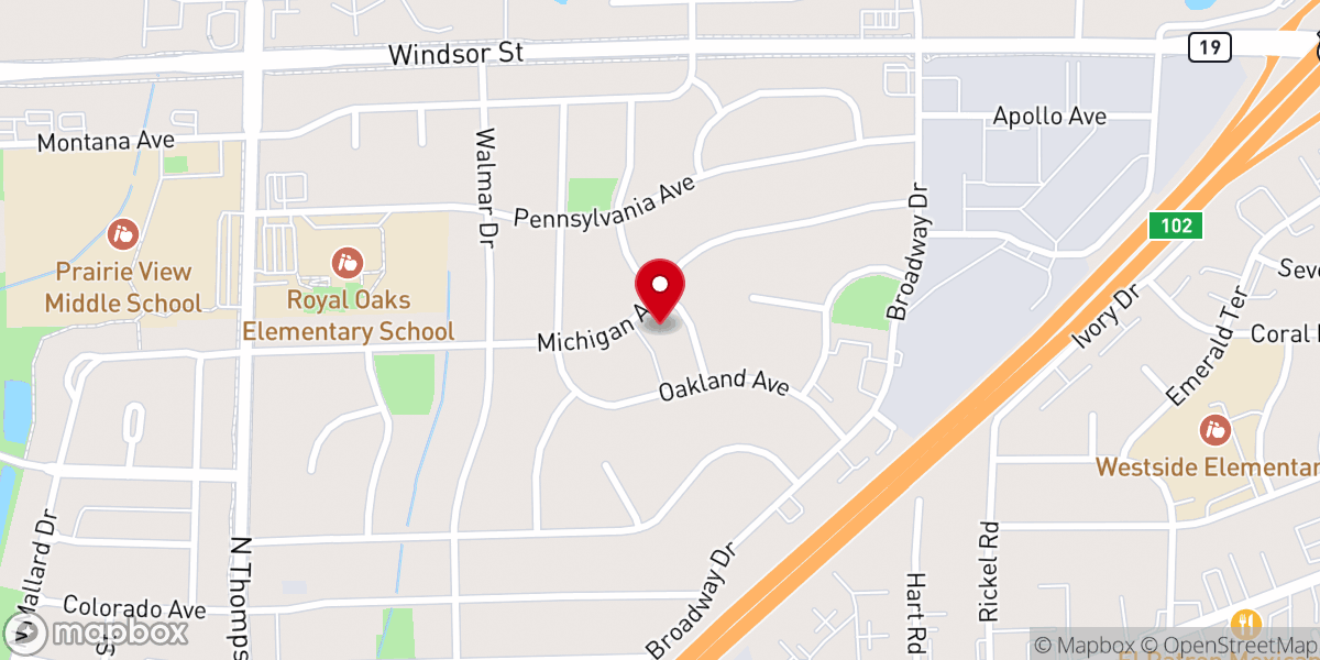 Map showing location of Calvalry Baptist Church
