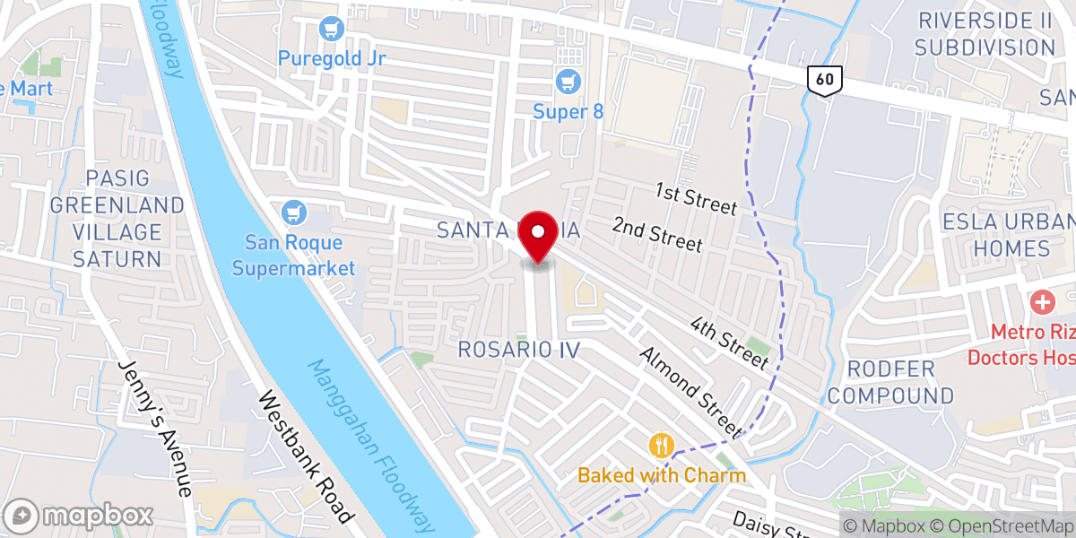 Map showing location of Pasig Evangelical Friends Christian Church