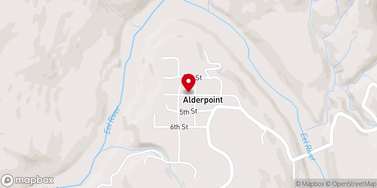 Map showing location of Alderpoint