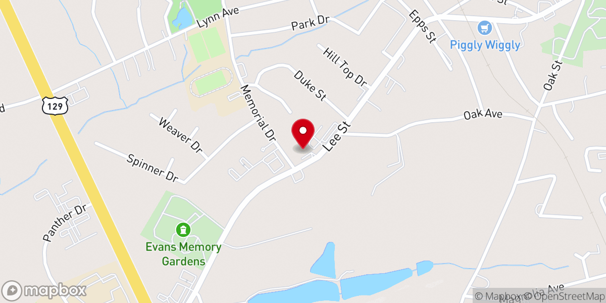 Map showing location of Jefferson Lanes