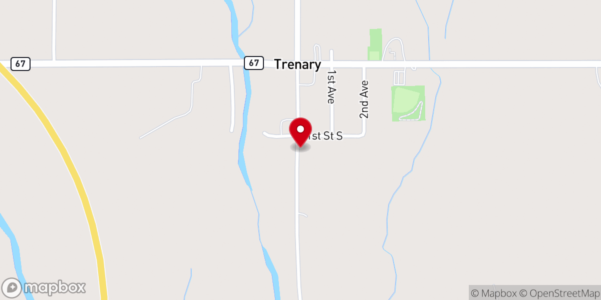 Map showing location of First Lutheran Church