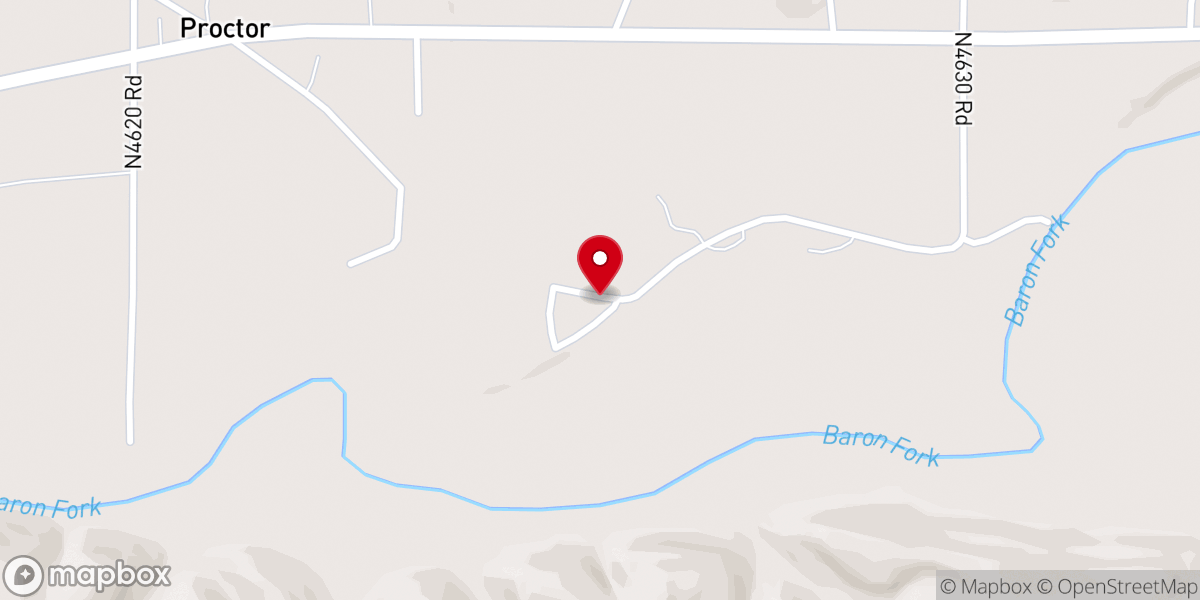Map showing location of Proctor Church