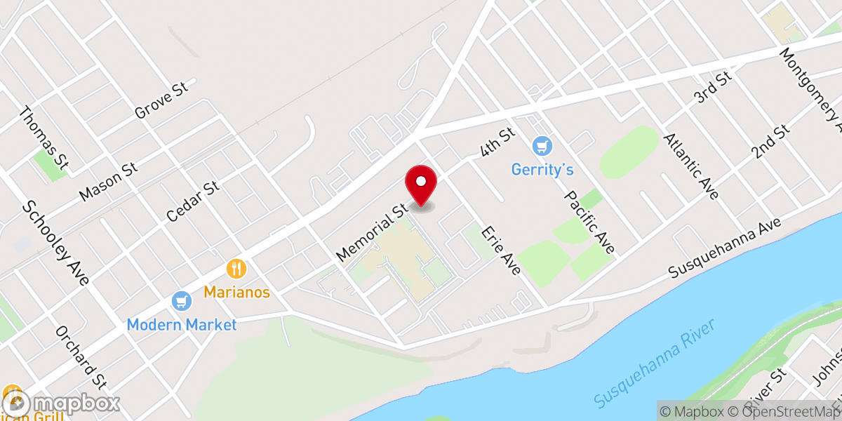 Map showing location of St Anthony Parish Center