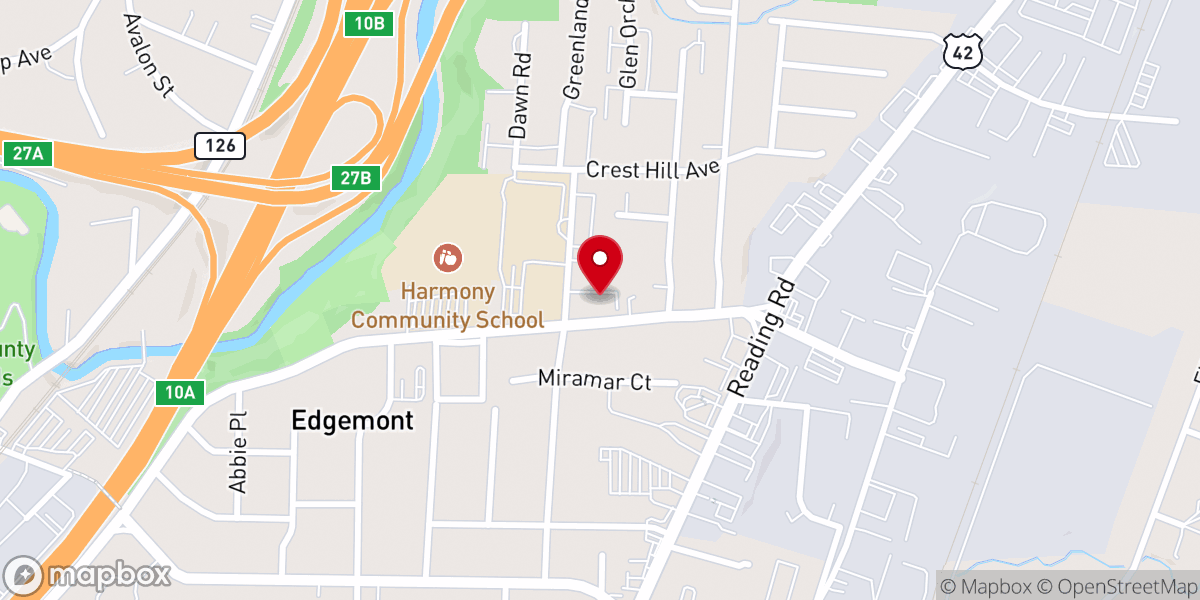 Map showing location of Roselawn Lutheran Church