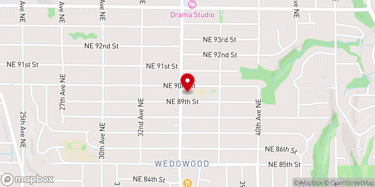 Map showing location of Our Lady of the Lake Church