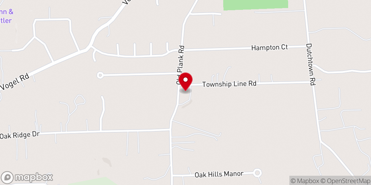 Map showing location of Oak Hills Christian Church