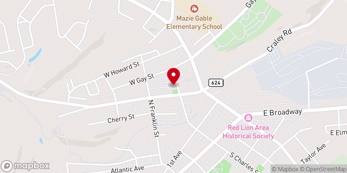 Map showing location of Grace Lutheran Church