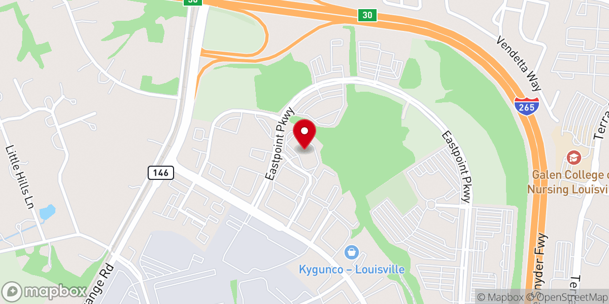 Map showing location of Eastpoint Community Church