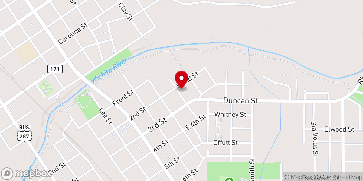 Map showing location of Progressive Baptist Church