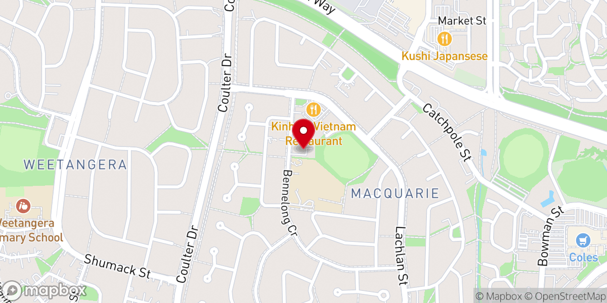 Map showing location of Canberra International Church