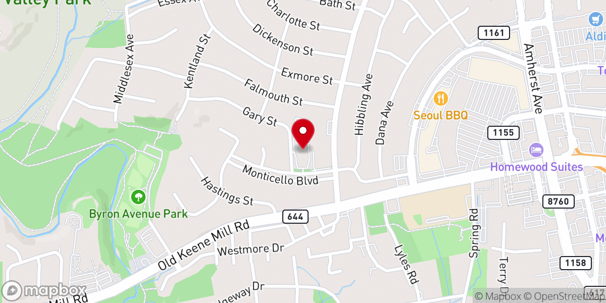 Map showing location of First Baptist of Springfield Church