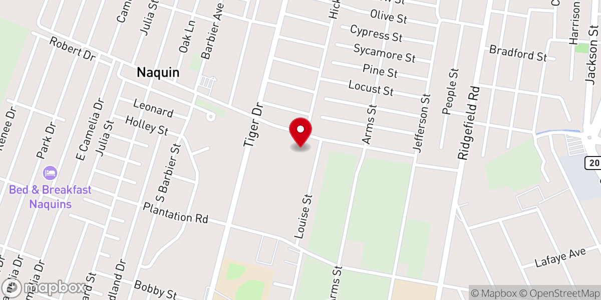 Map showing location of Thibodaux Fire Department