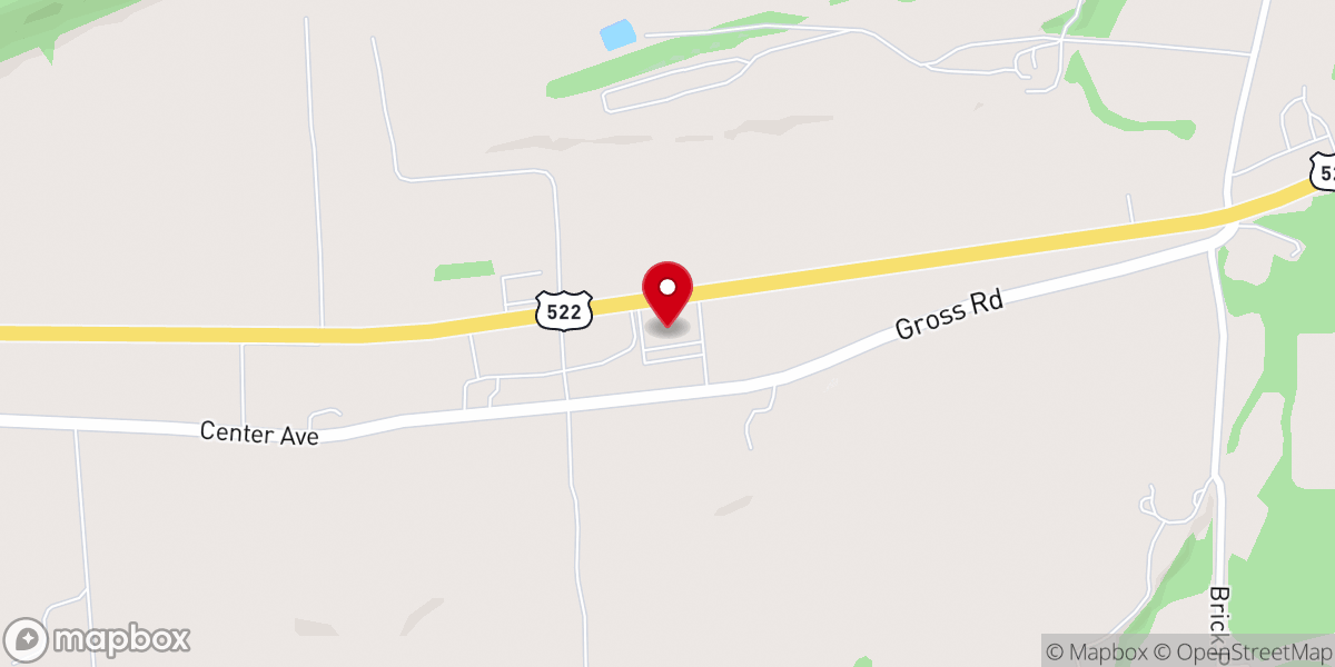 Map showing location of Beaver Lutheran Church