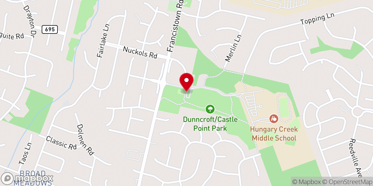 Map showing location of Dunncroft/Castle Point Park