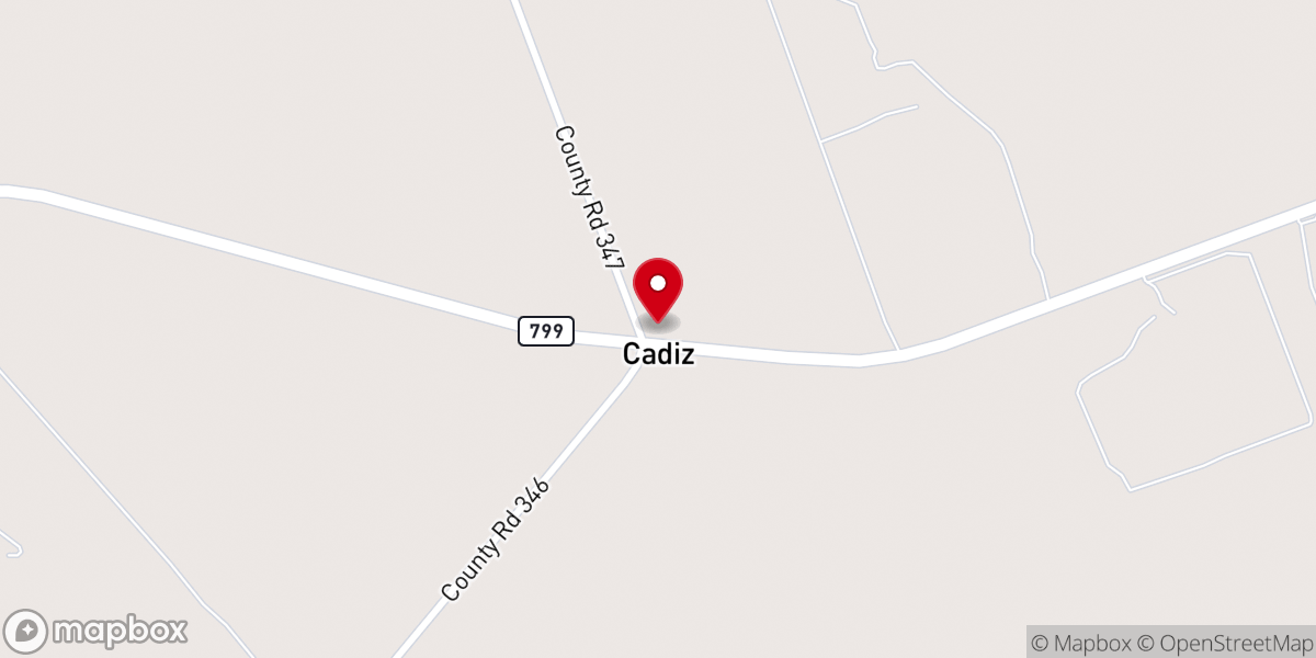 Map showing location of Cadiz Baptist Church