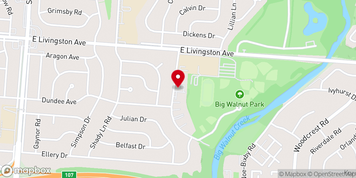 Map showing location of Walnut Heights Baptist Church