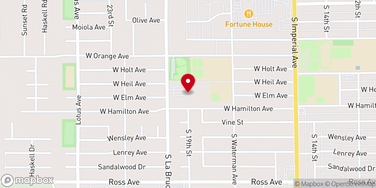 Map showing location of St Mary's Catholic Church, El Centro