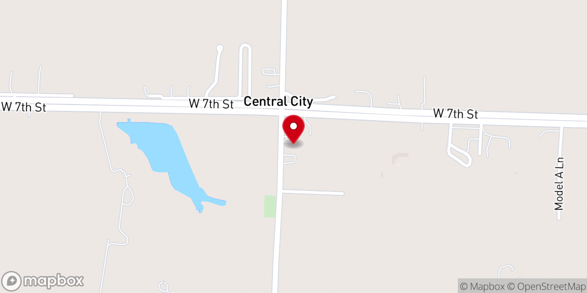 Map showing location of Central City Christian Church