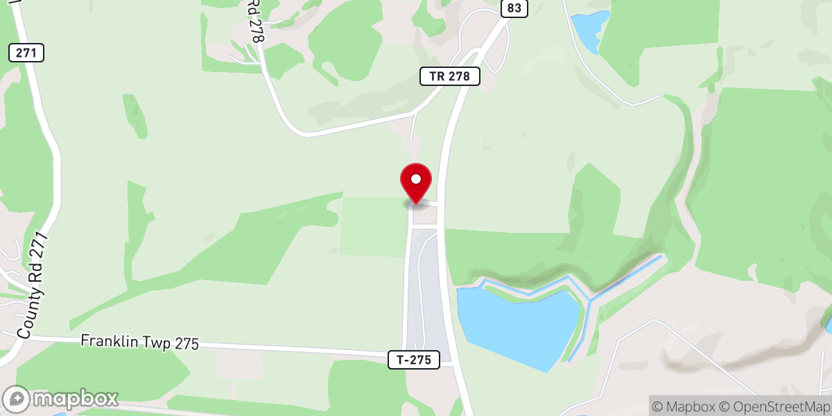 Map showing location of Franklin Methodist Church