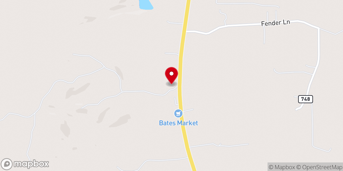 Map showing location of Oak Grove Baptist Church