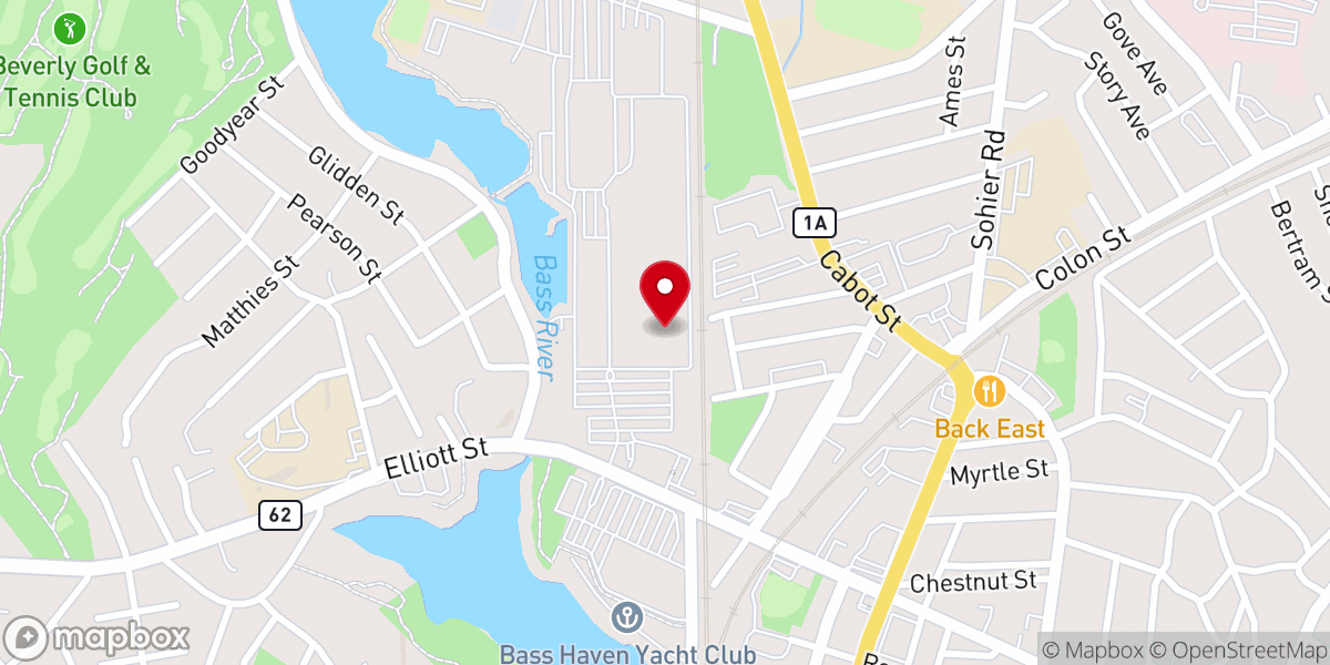 Map showing location of Church of Spiritual Growth, Beverly, Ma. 01915