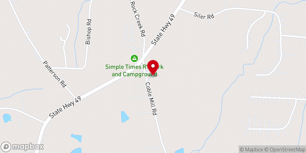 Map showing location of Rock Creek AME Church