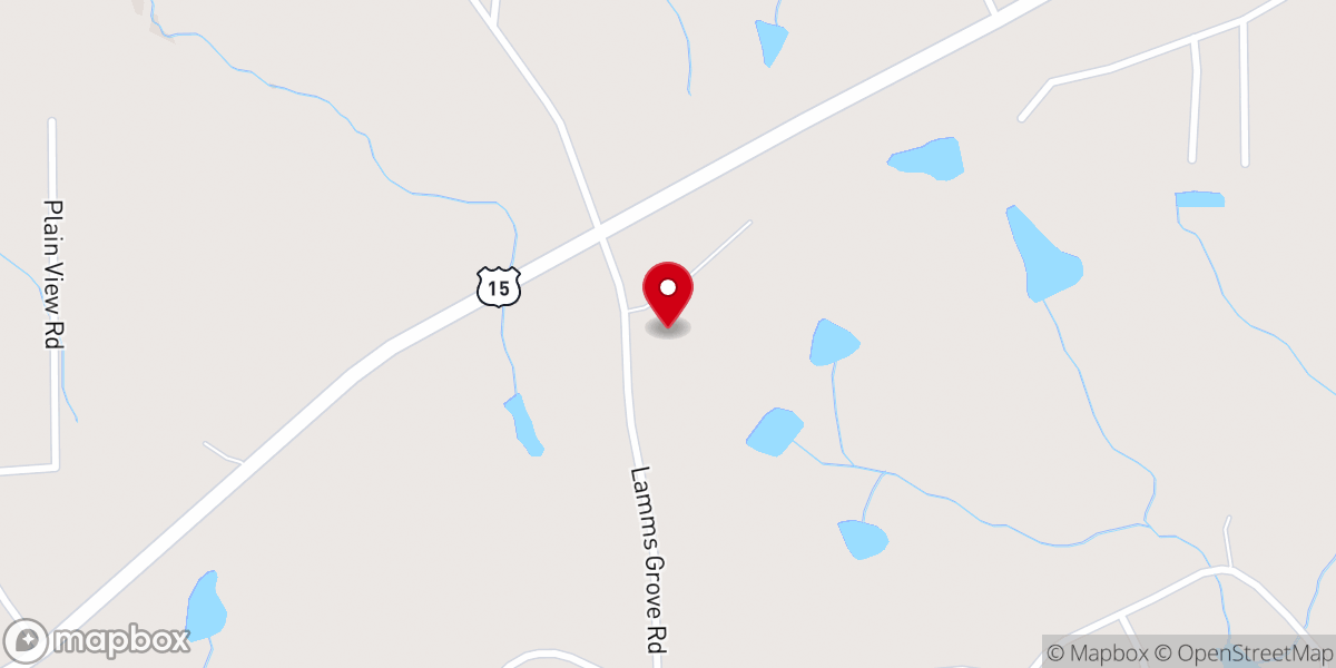 Map showing location of Lamms Grove Church