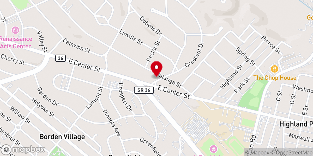 Map showing location of Saint Dominics Catholic Church