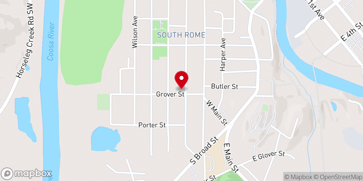 Map showing location of Lovejoy Baptist Church
