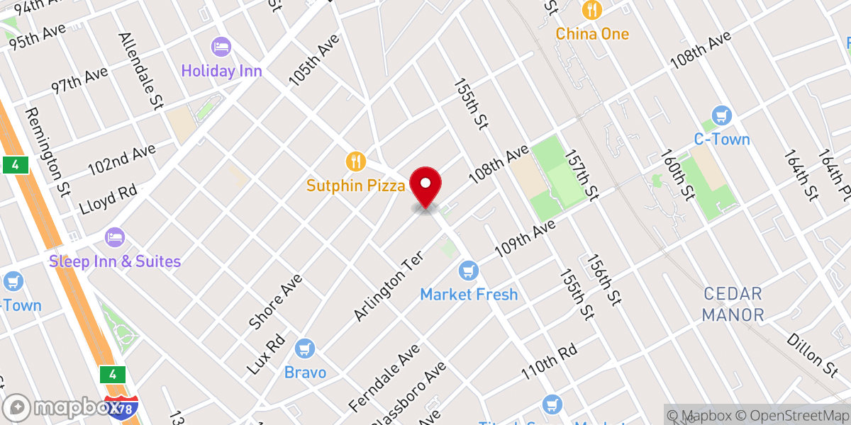 Map showing location of Christ Apostolic Church WOSEM - Queens NY